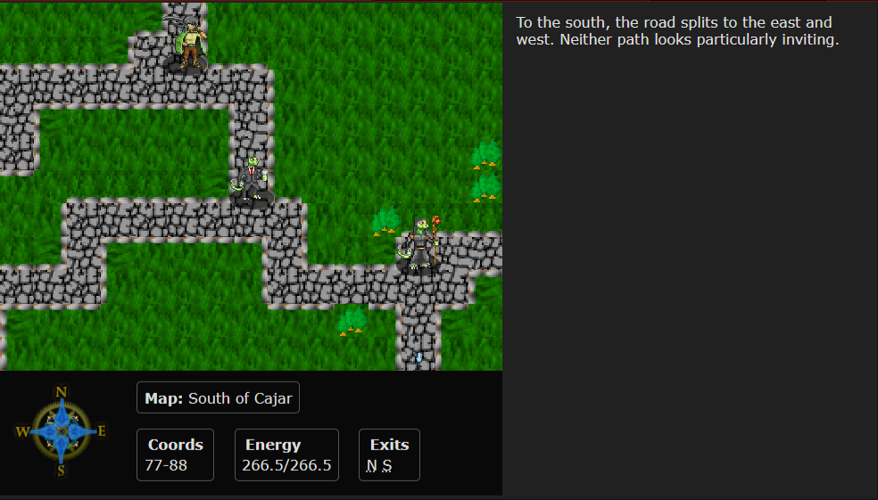 Exploring the stone-walled outskirts south of Cajar in Chronicles of Denzar